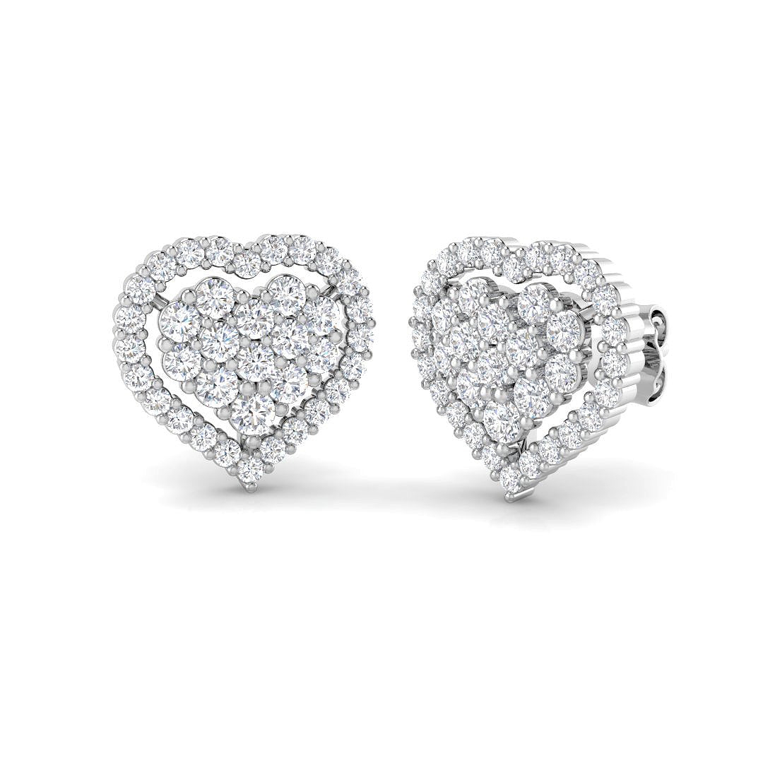 9ct White Gold 1.05ct Laboratory Grown CVD Earrings