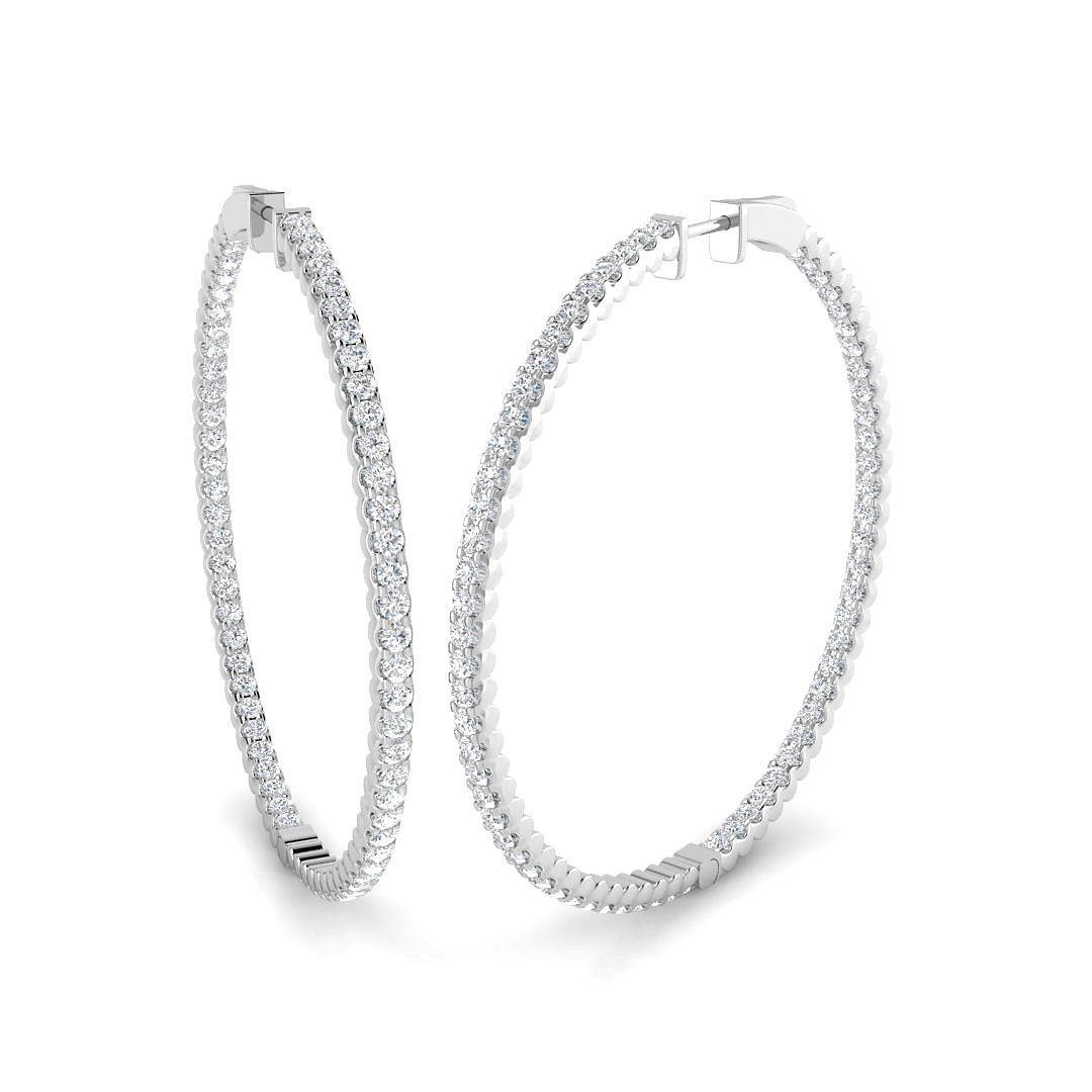 18ct White Gold 3.40ct G SI1 Diamond Earrings