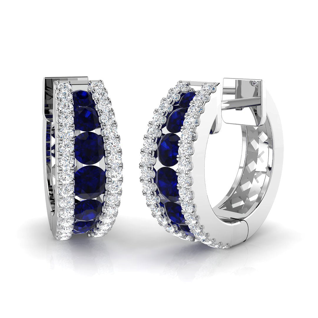 18ct White Gold 1.25ct Blue Sapphire Earrings