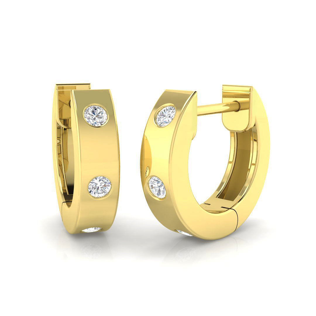 9ct Yellow Gold 0.12ct G SI2 Diamond Earrings