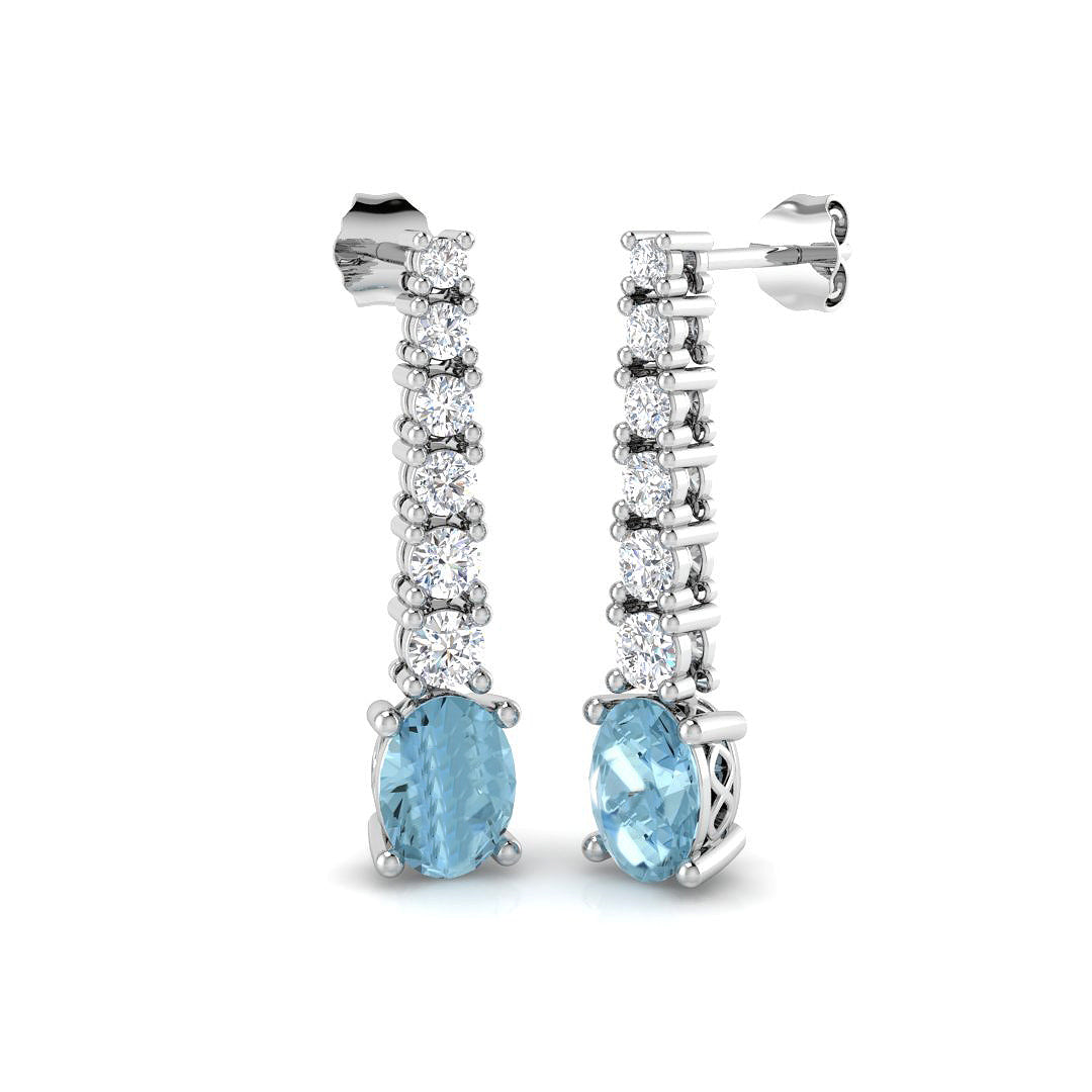 18ct White Gold 3.44ct Aquamarine Earrings