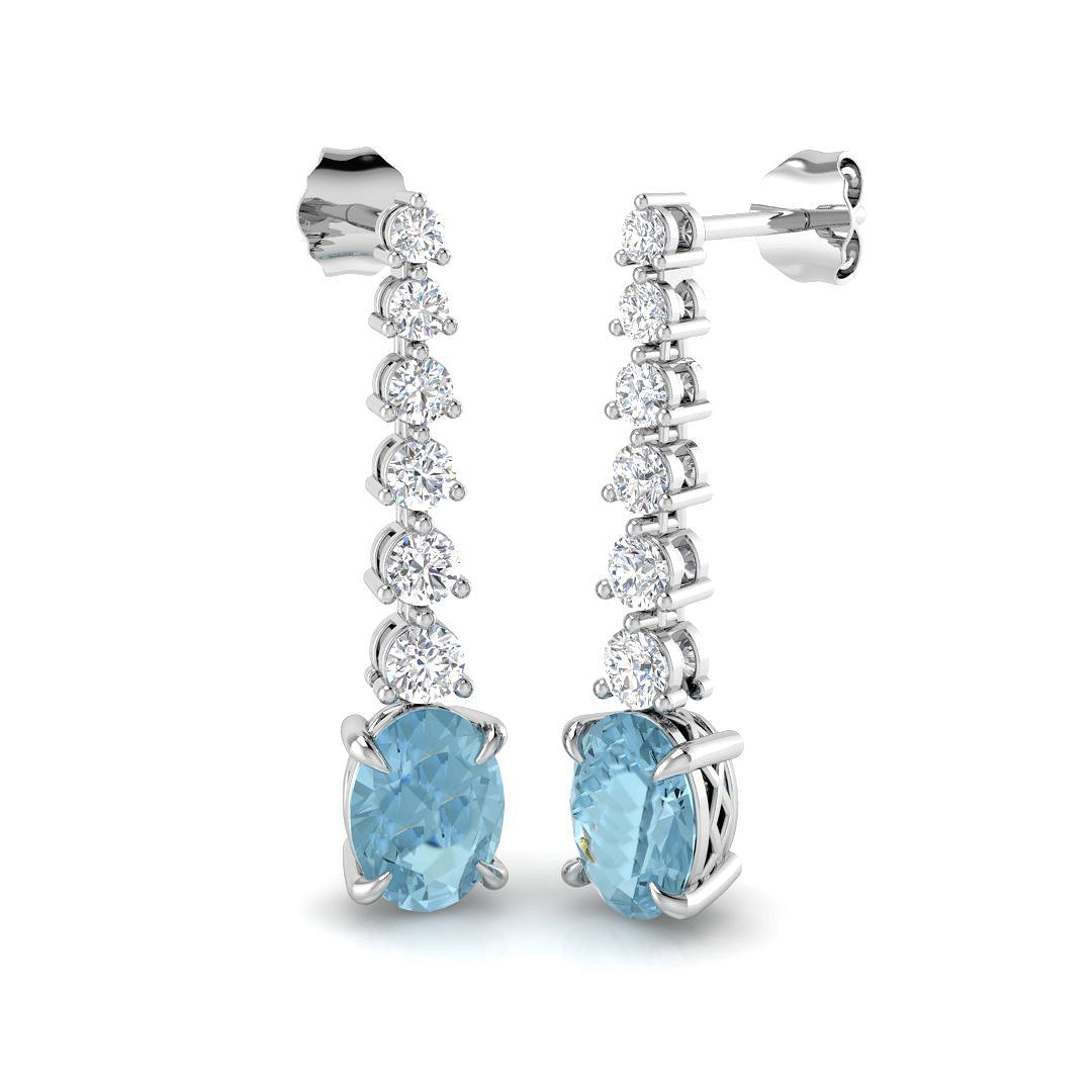 18ct White Gold 3.05ct Aquamarine Earrings