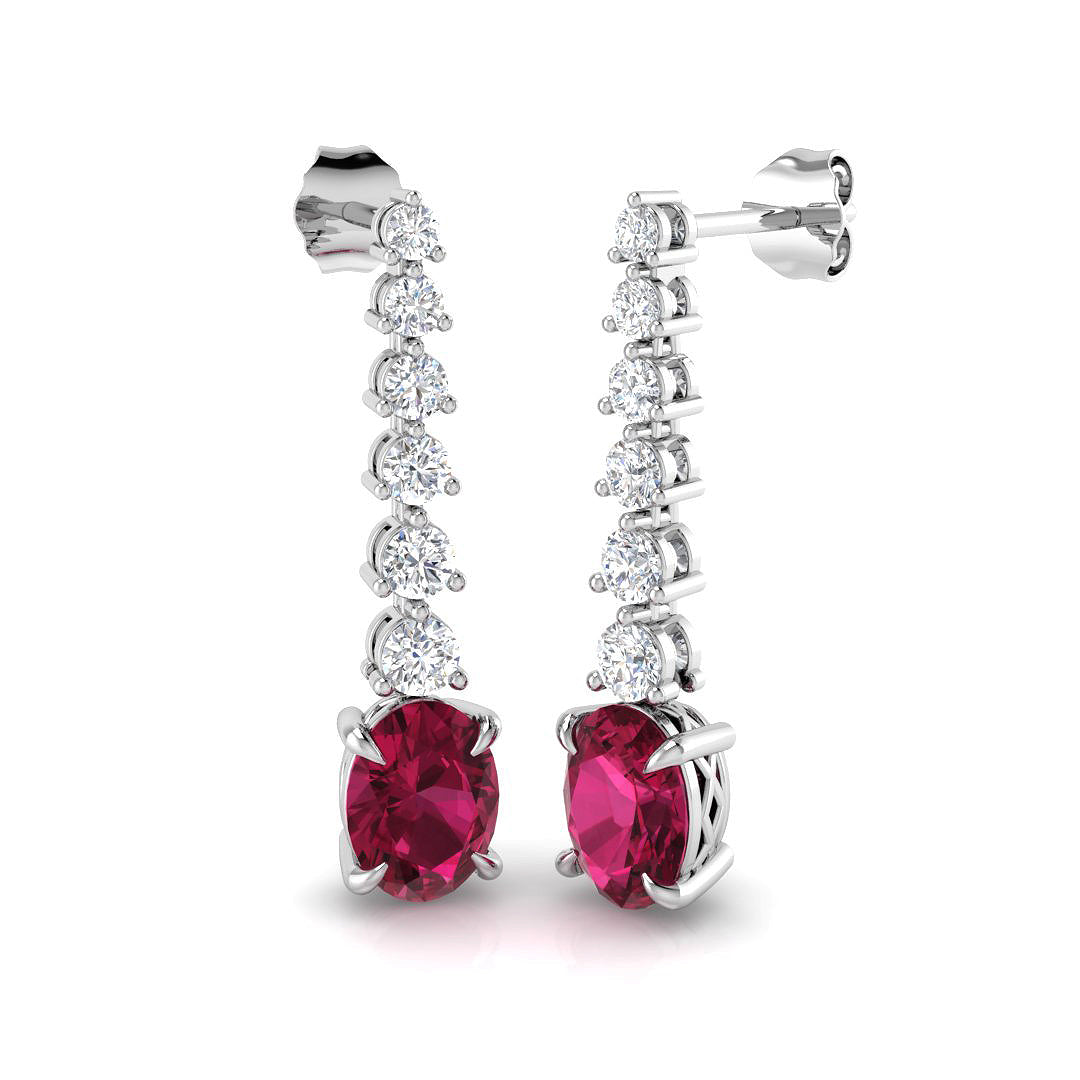 18ct White Gold 3.91ct Multi Sapphire Earrings