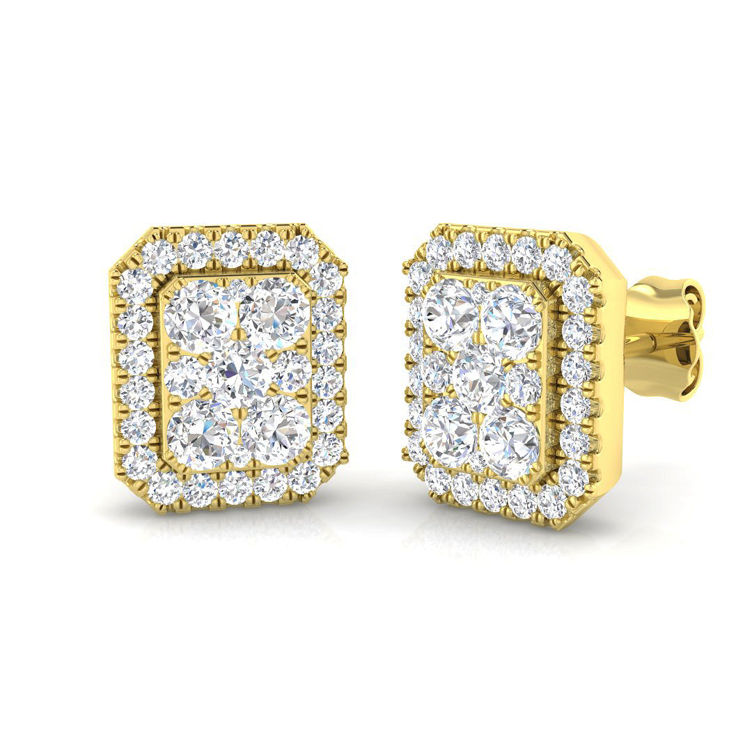 9ct Yellow Gold 0.99ct Laboratory Grown CVD Earrings