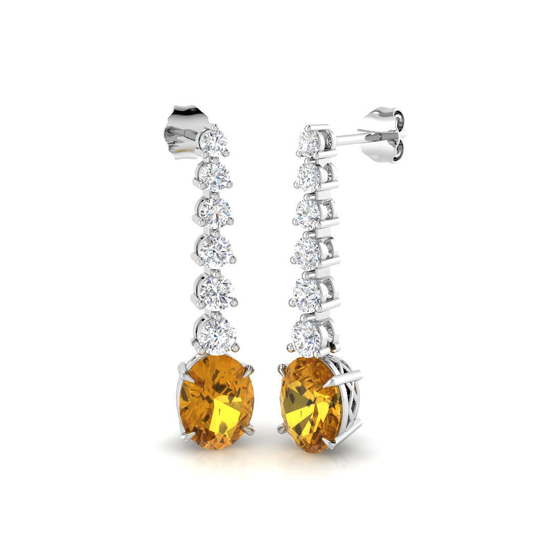 18ct White Gold 5.12ct Multi Sapphire Earrings