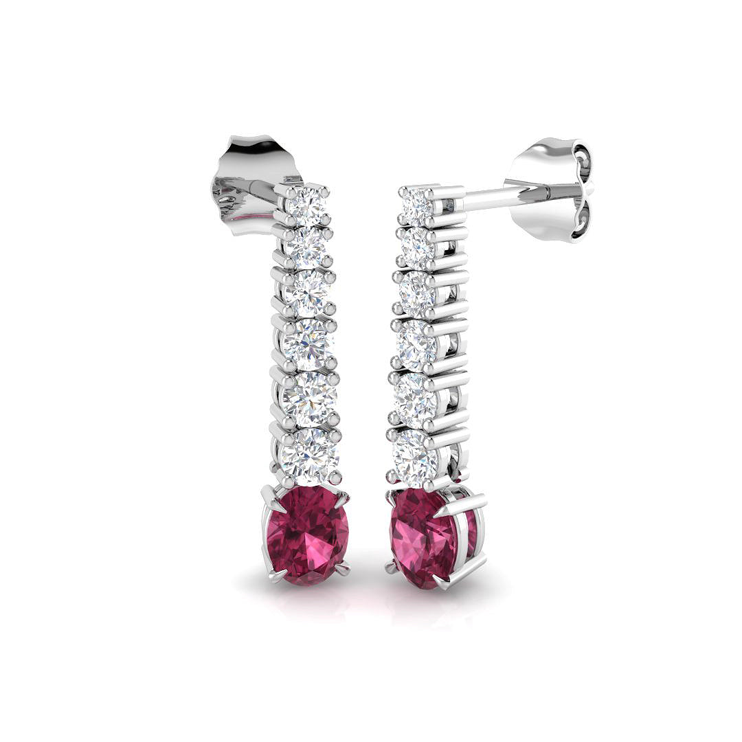 18ct White Gold 1.26ct Pink Tourmaline Earrings