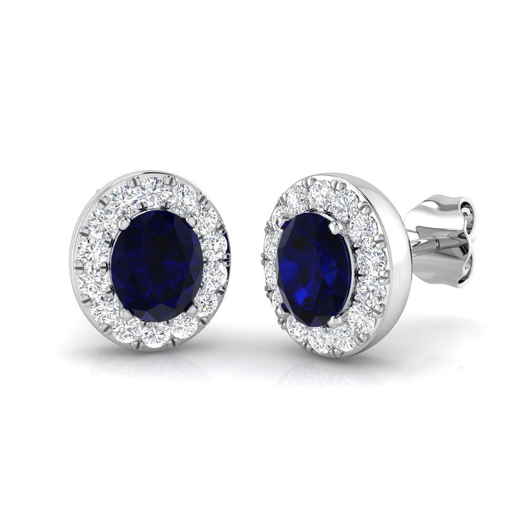 18ct White Gold 1.63ct Blue Sapphire Earrings