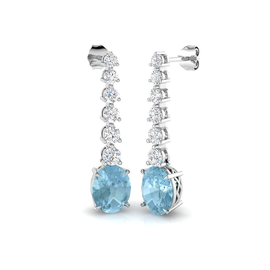 18ct White Gold 5.66ct Aquamarine Earrings