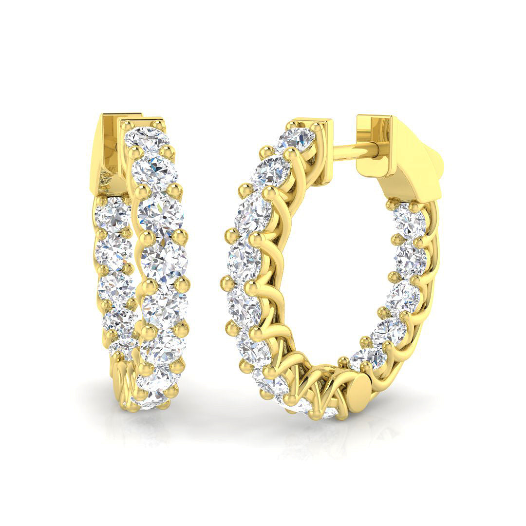 9ct Yellow Gold 2.06ct Laboratory Grown CVD Earrings