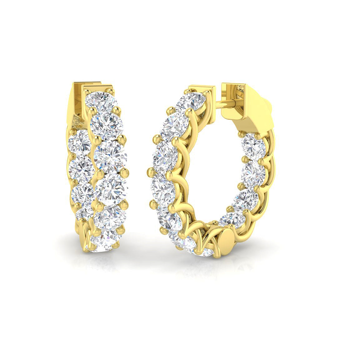 9ct Yellow Gold 4.40ct Laboratory Grown CVD Earrings