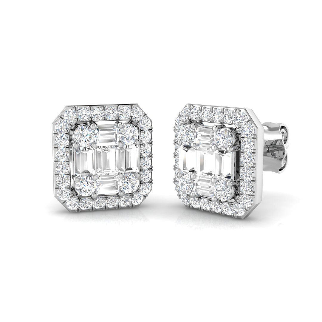 18ct White Gold 0.92ct G SI2 Diamond Earrings