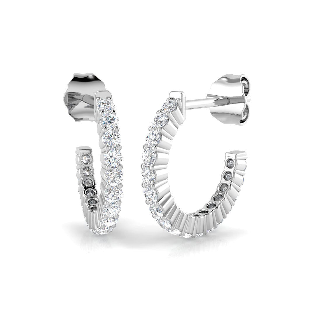 18ct White Gold 0.88ct G SI2 Diamond Earrings