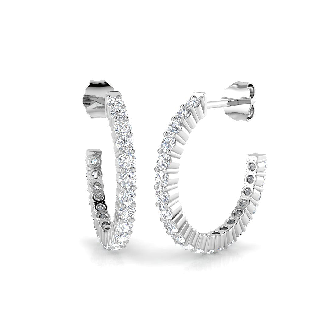 18ct White Gold 1.08ct G SI2 Diamond Earrings
