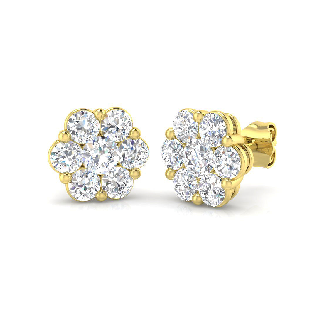 9ct Yellow Gold 1.98ct Laboratory Grown CVD Earrings