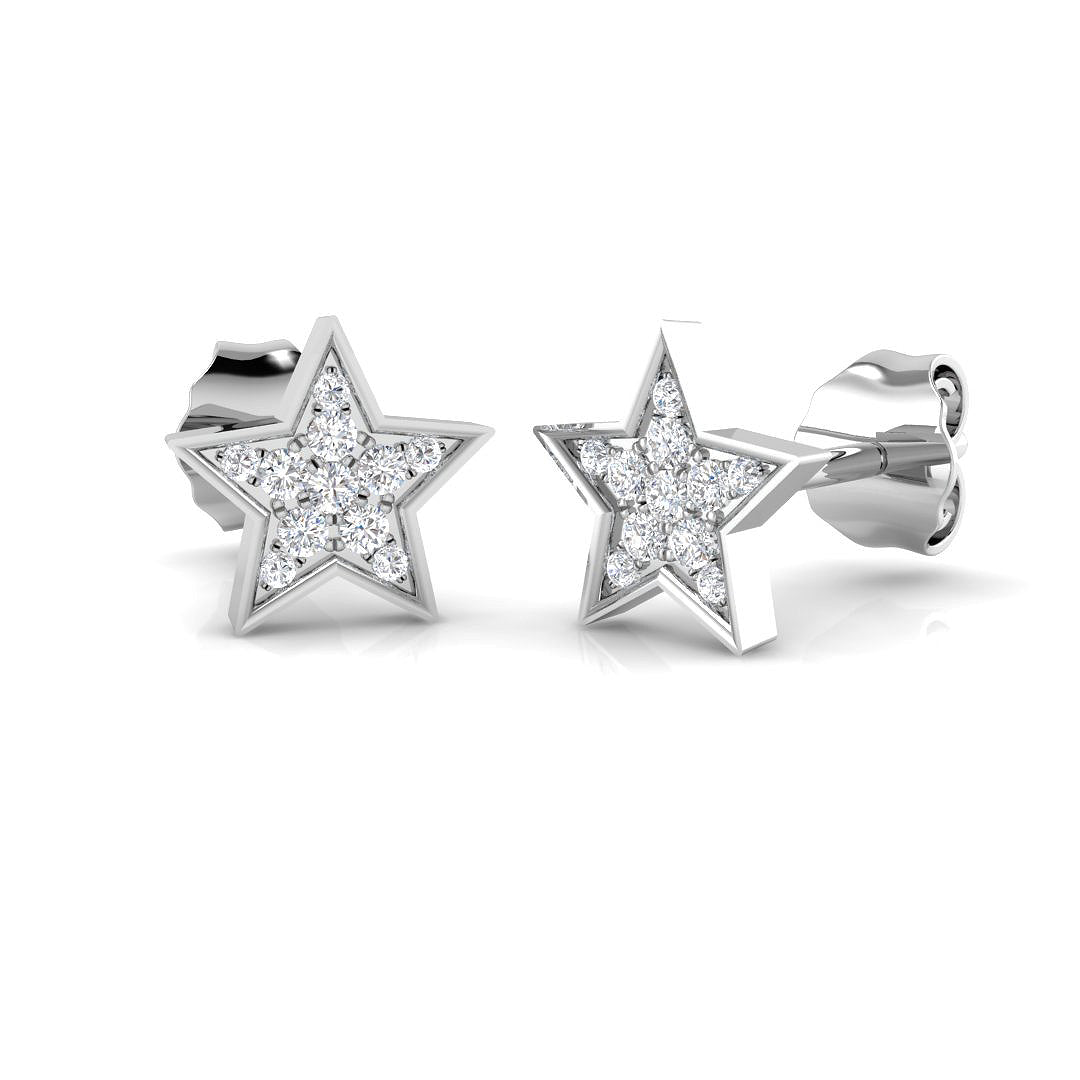 9ct White Gold 0.10ct G SI2 Diamond Earrings