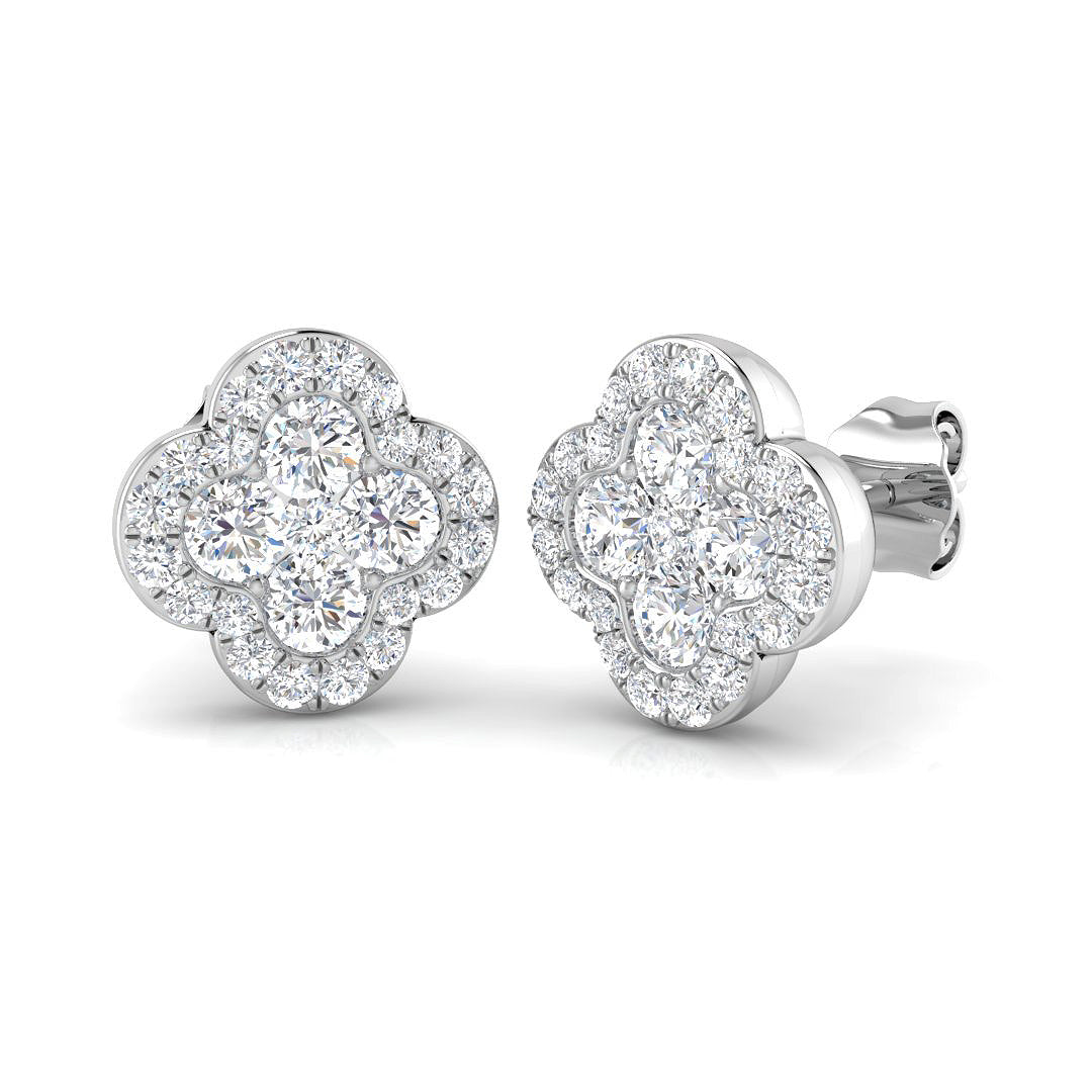 18ct White Gold 1.00ct G SI2 Diamond Earrings