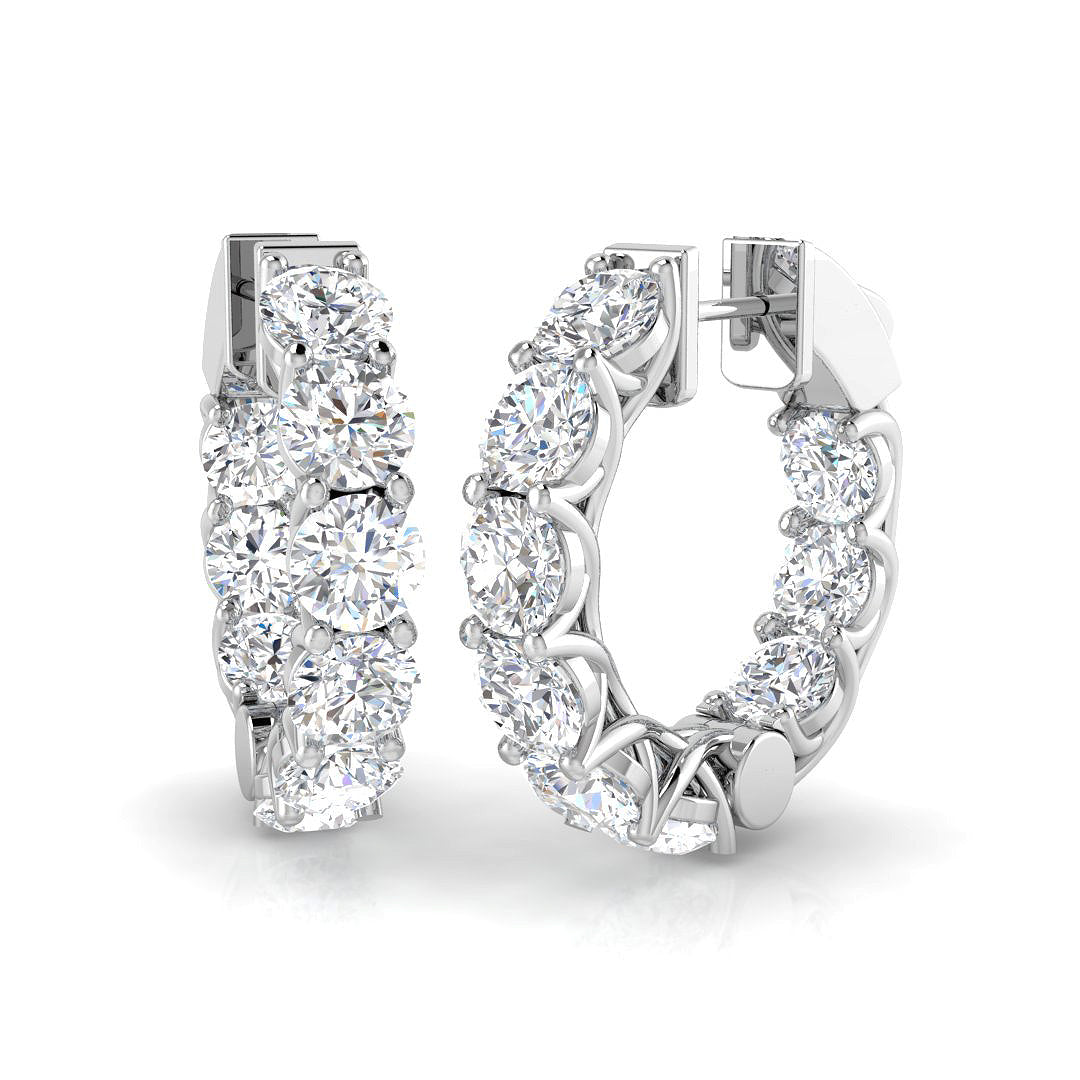 18ct White Gold 8.74ct G I1 Diamond Earrings