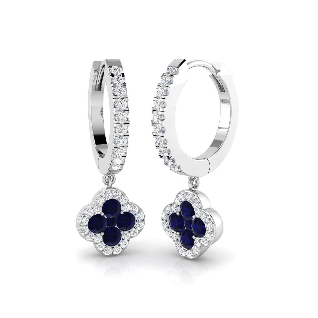 18ct White Gold 0.91ct Blue Sapphire Earrings