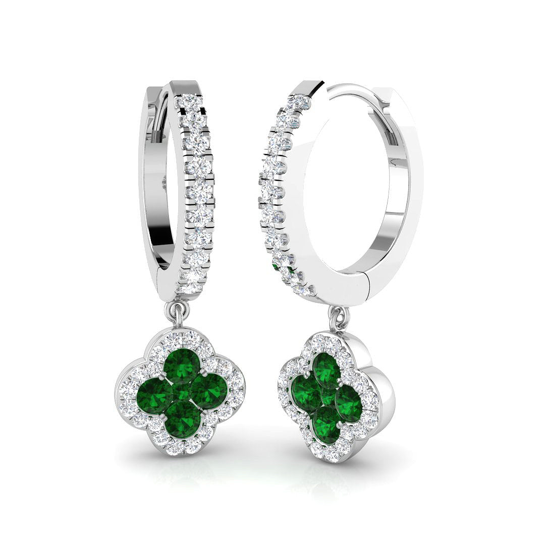 18ct White Gold 0.72ct Emerald Earrings