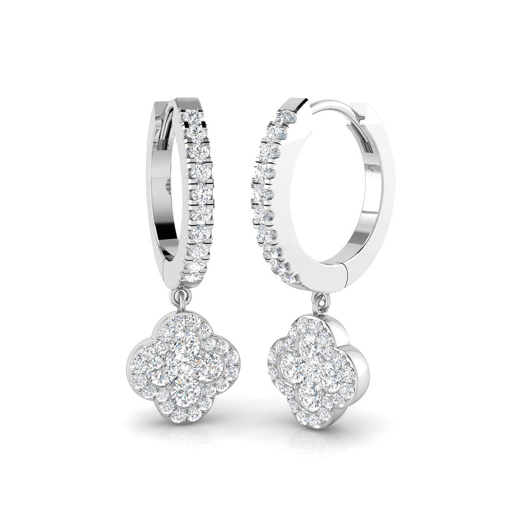 18ct White Gold 0.82ct G SI2 Diamond Earrings