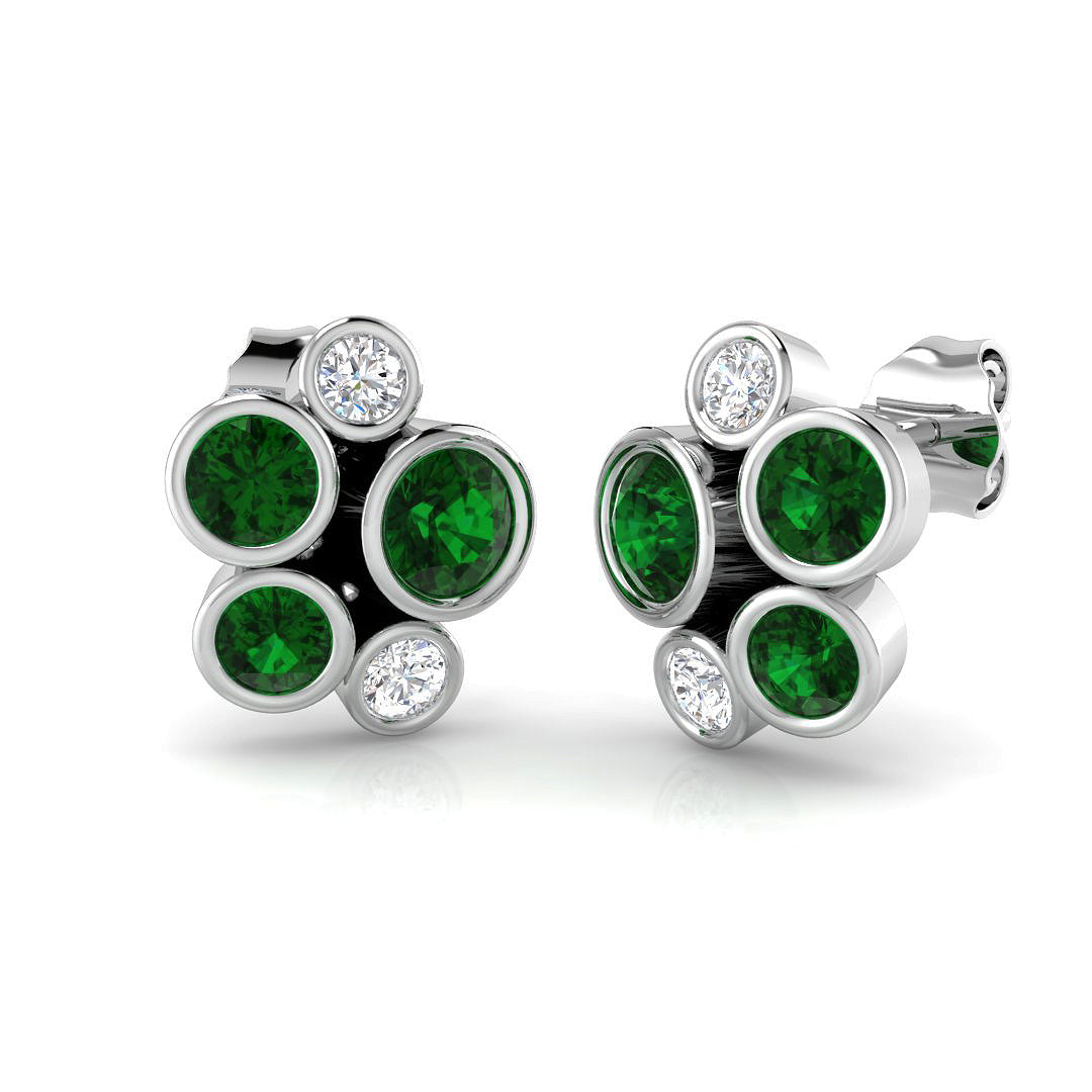 18ct White Gold 1.26ct Emerald Earrings