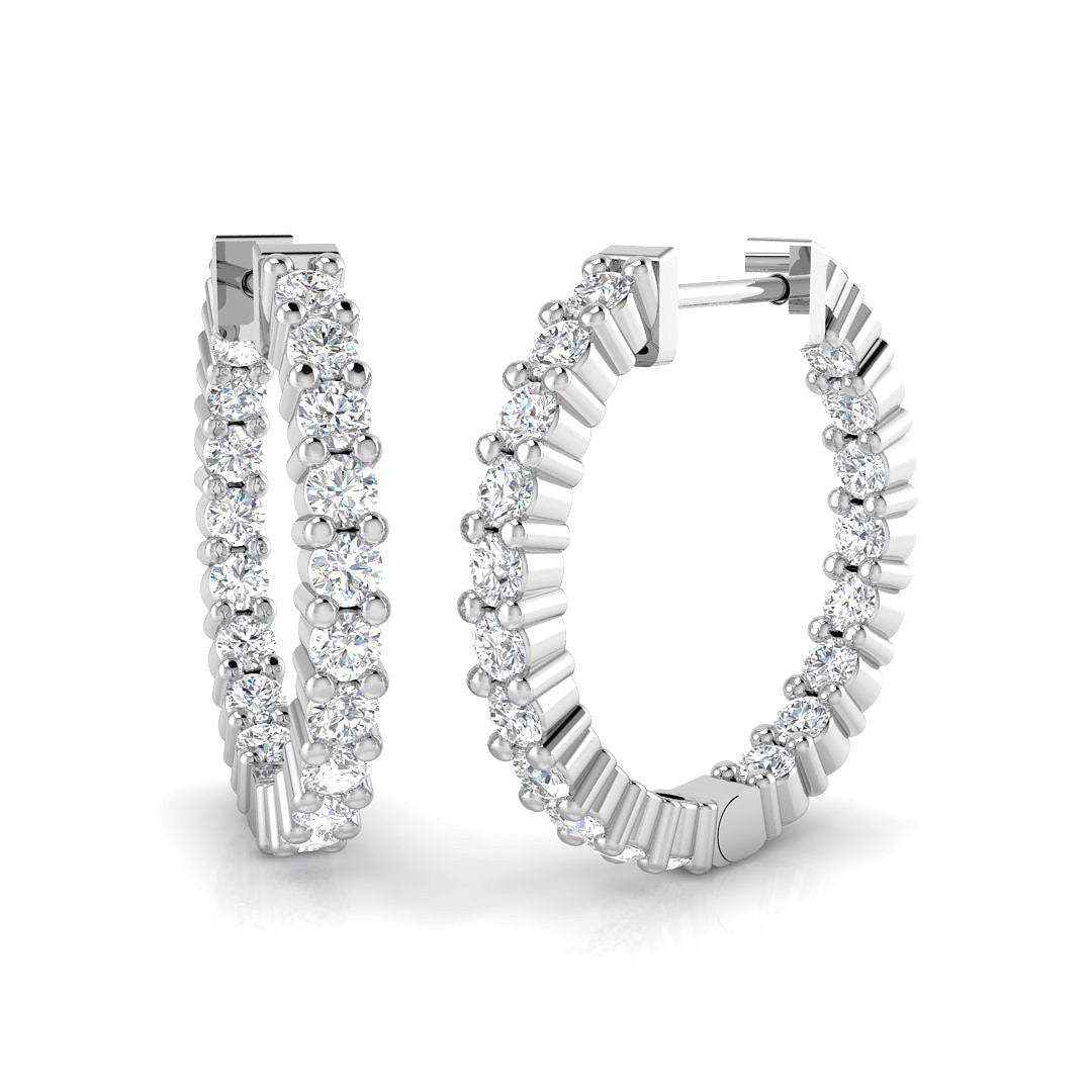 18ct White Gold 0.99ct G SI2 Diamond Earrings