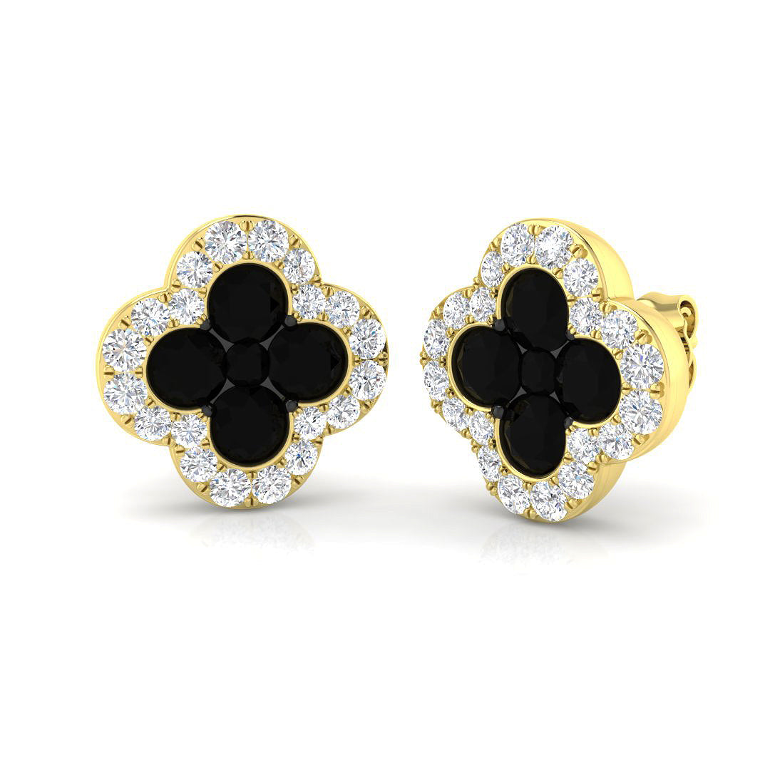 18ct Yellow Gold 3.01ct Black Diamond Earrings
