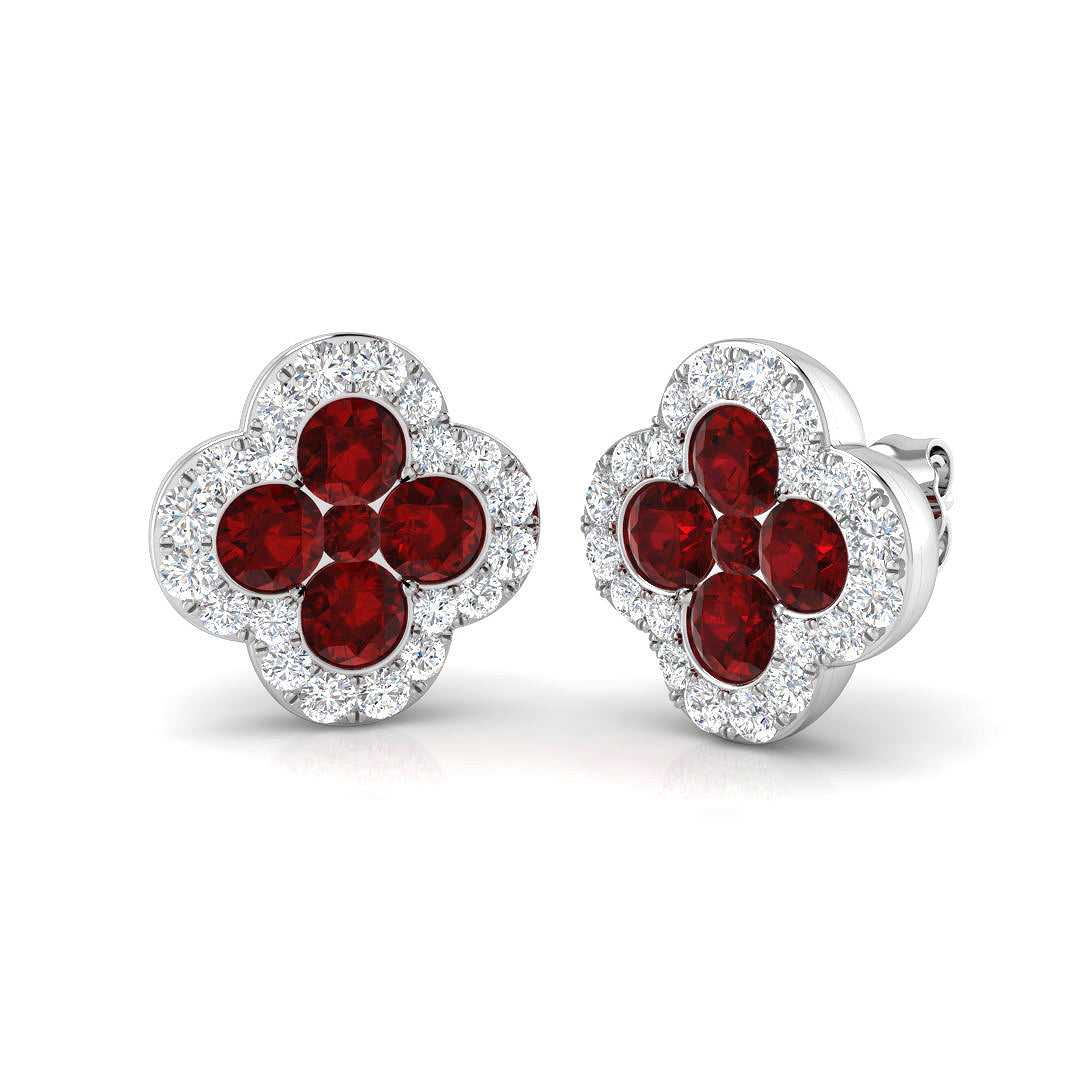18ct White Gold 3.06ct Ruby Earrings