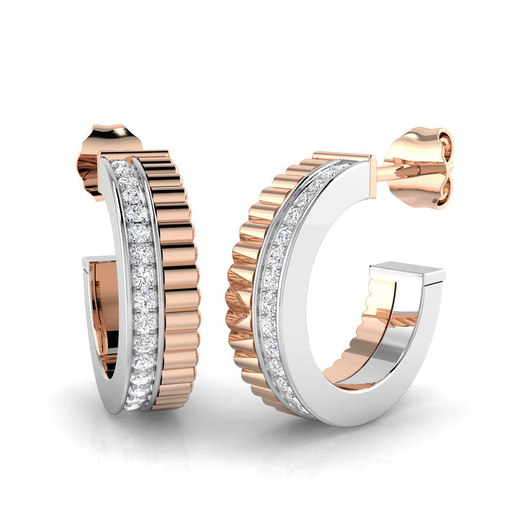 18ct Two-Tone Gold 0.33ct G SI1 Diamond Earrings