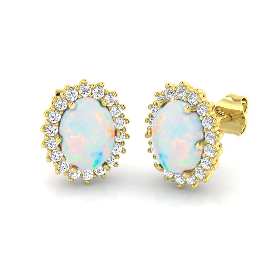 9ct Yellow Gold 2.53ct Opal Earrings