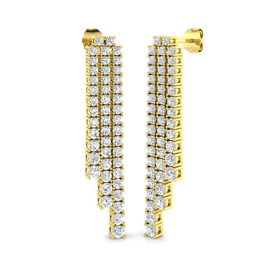 9ct Yellow Gold 2.91ct Laboratory Grown CVD Earrings