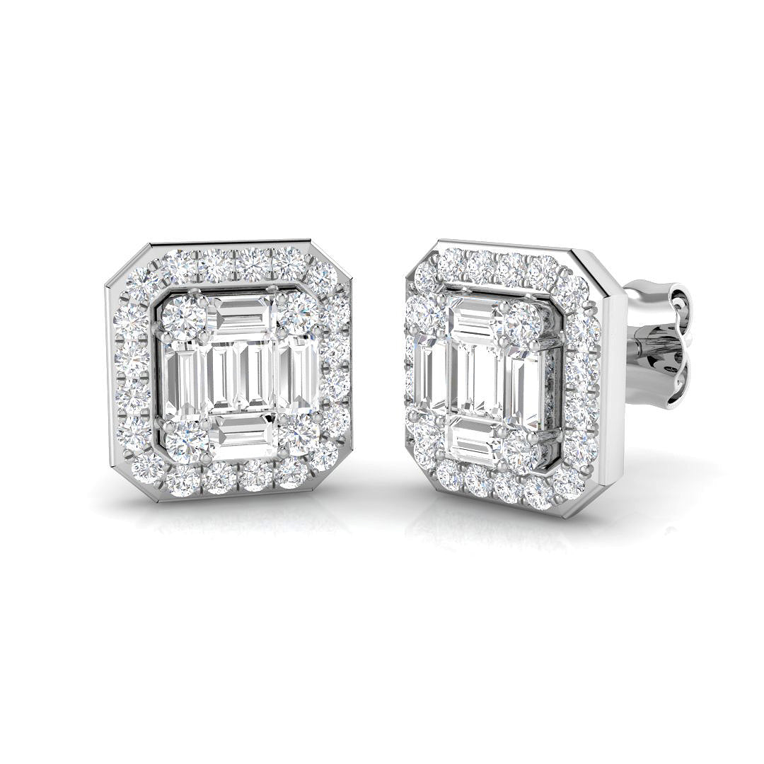 9ct White Gold 0.90ct G SI1 Diamond Earrings