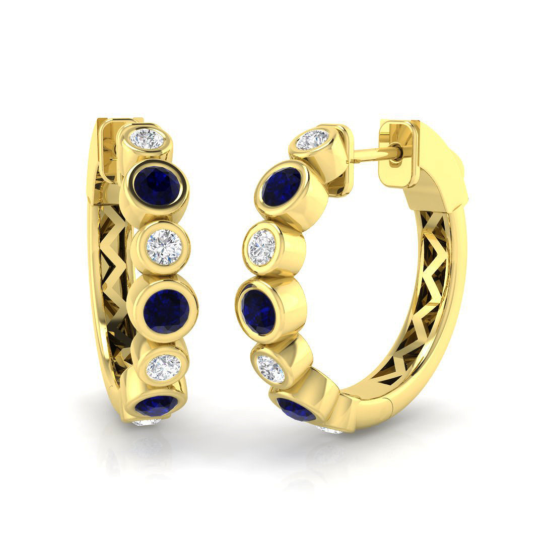 18ct Yellow Gold 0.84ct Blue Sapphire Earrings