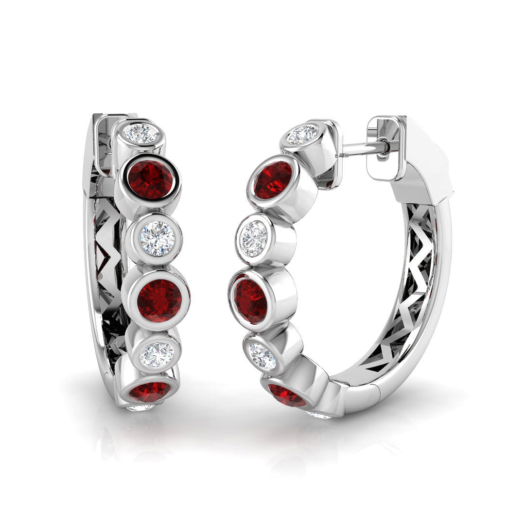 18ct White Gold 0.93ct Ruby Earrings