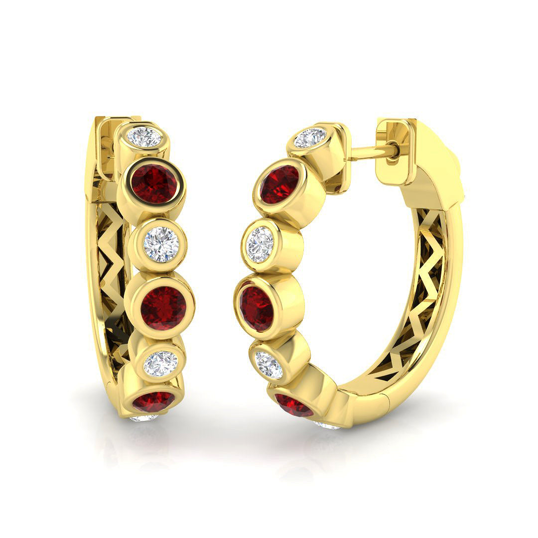 18ct Yellow Gold 0.93ct Ruby Earrings