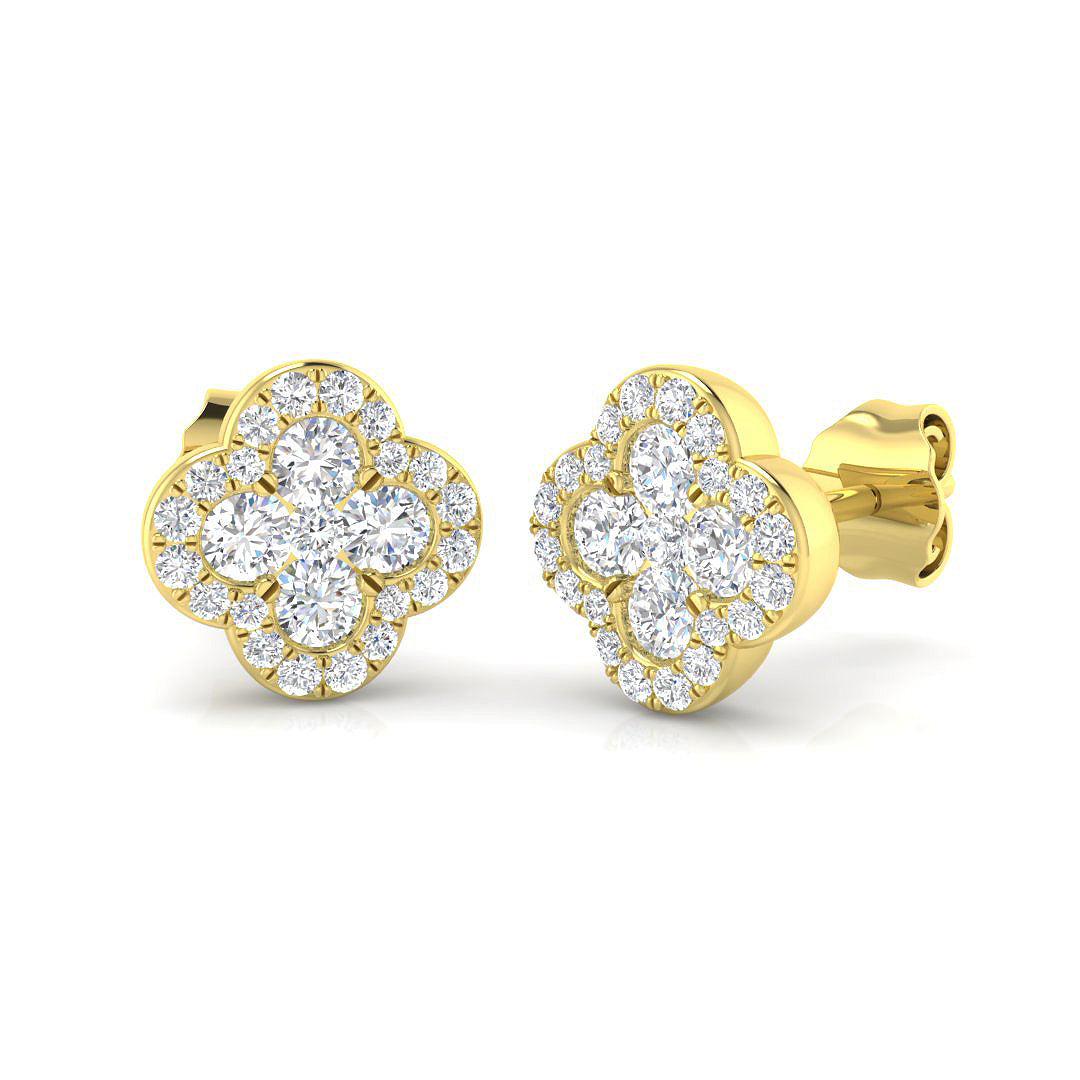 9ct Yellow Gold 0.63ct G I1 Diamond Earrings