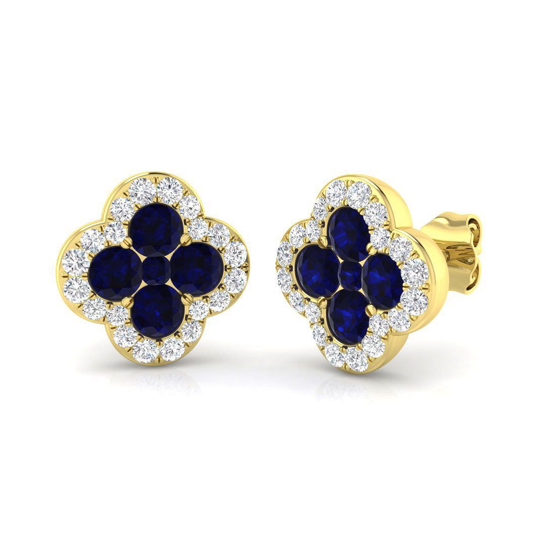 18ct Yellow Gold 1.87ct Blue Sapphire Earrings