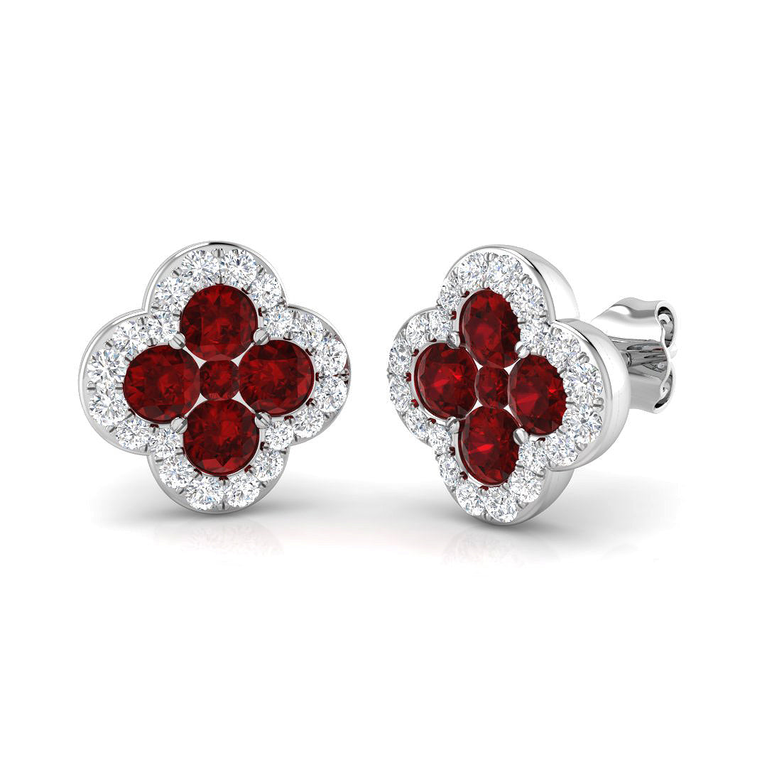 18ct White Gold 2.02ct Ruby Earrings