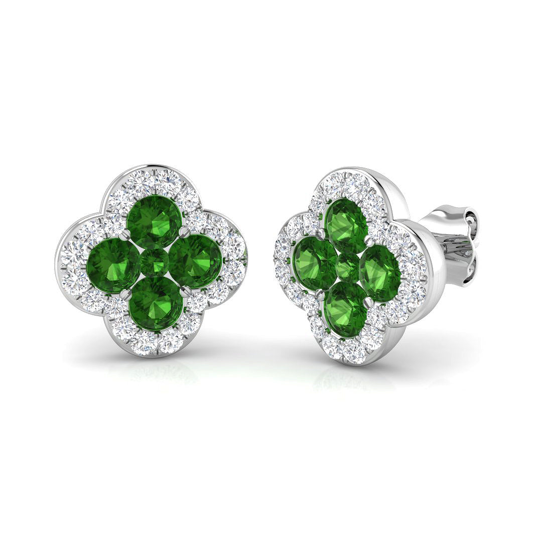 18ct White Gold 1.96ct Tsavorite Earrings