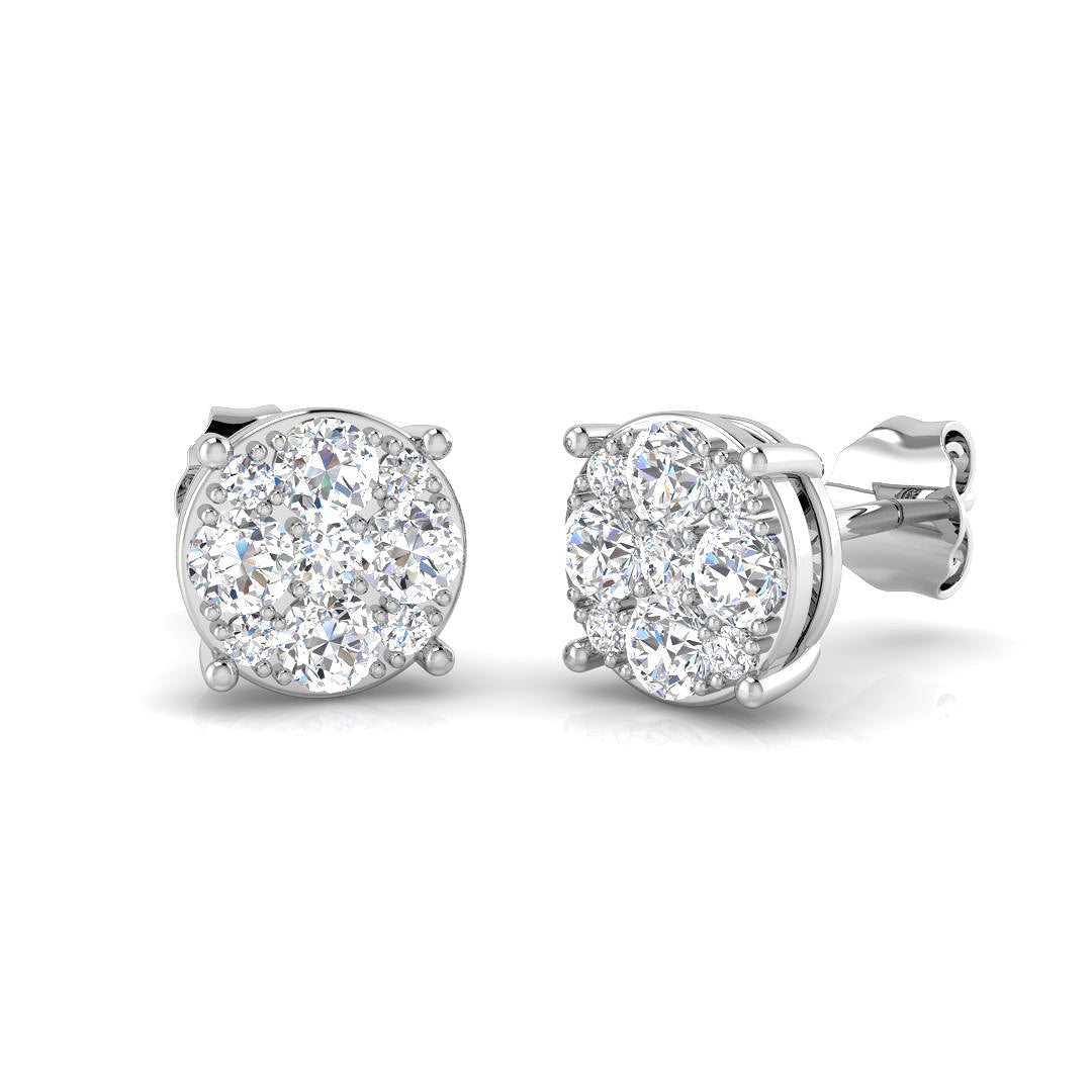 9ct White Gold 0.64ct G I1 Diamond Earrings