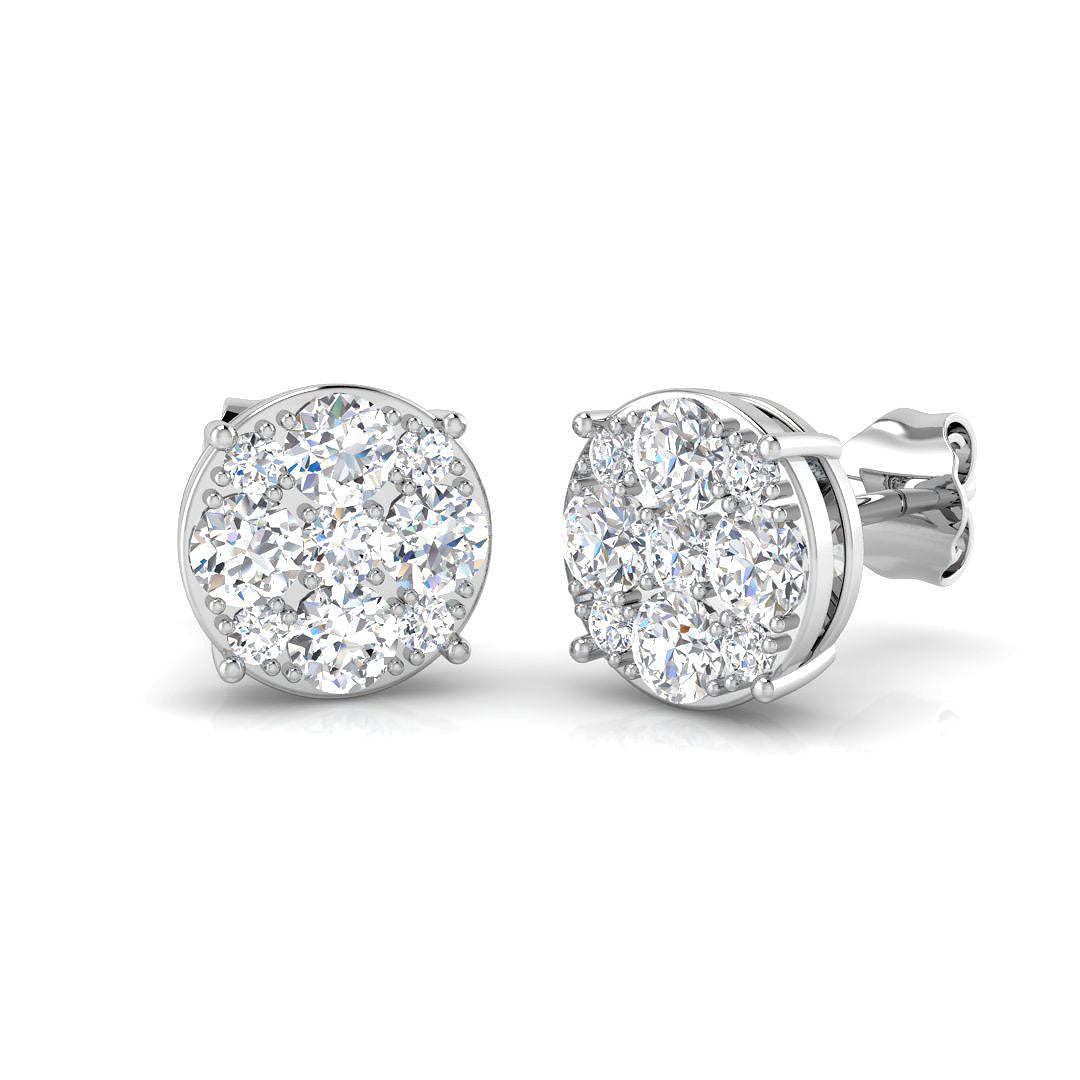 9ct White Gold 1.08ct G I1 Diamond Earrings