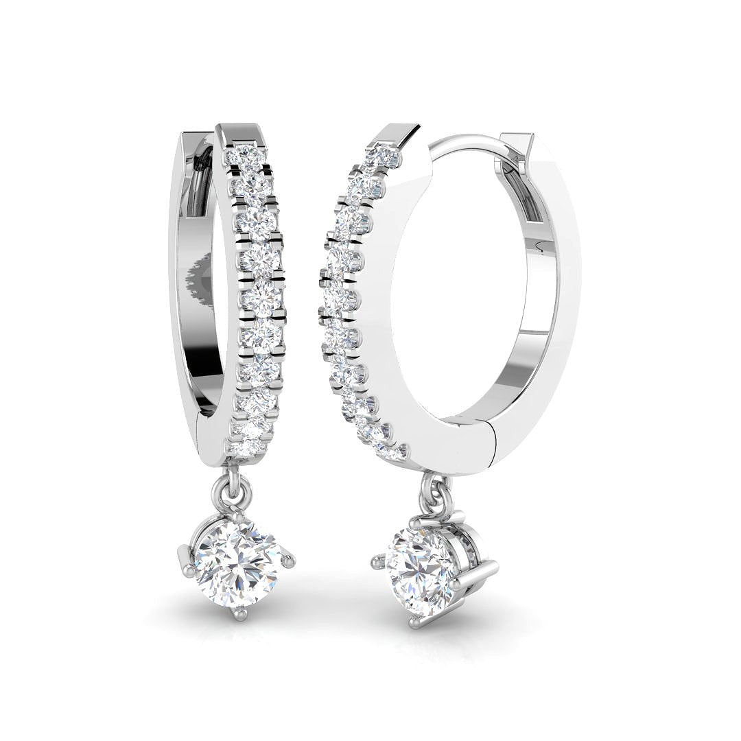 18ct White Gold 0.44ct G SI2 Diamond Earrings