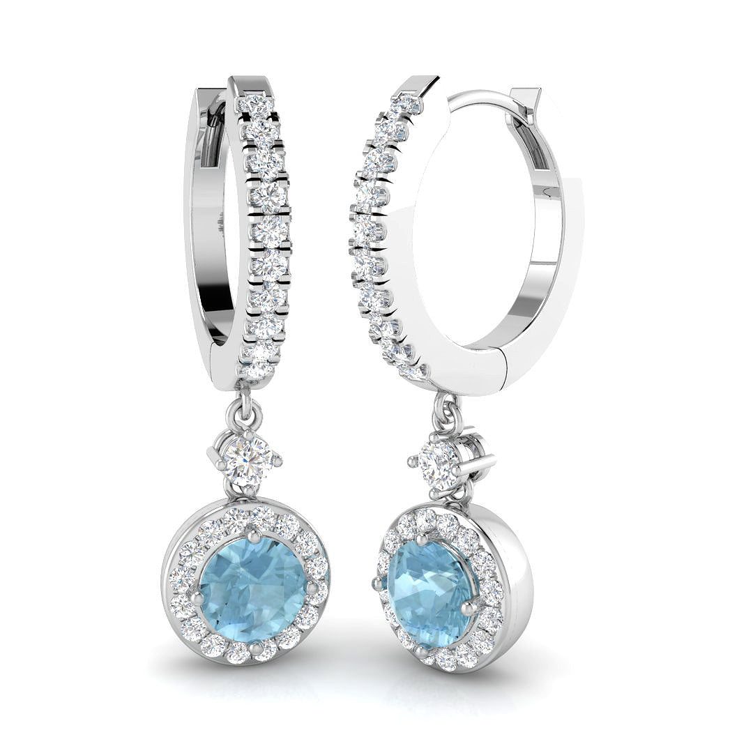 18ct White Gold 1.20ct Aquamarine Earrings