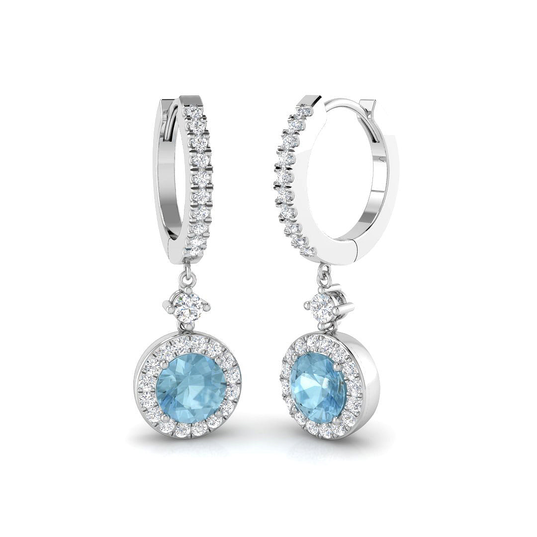 18ct White Gold 1.88ct Aquamarine Earrings