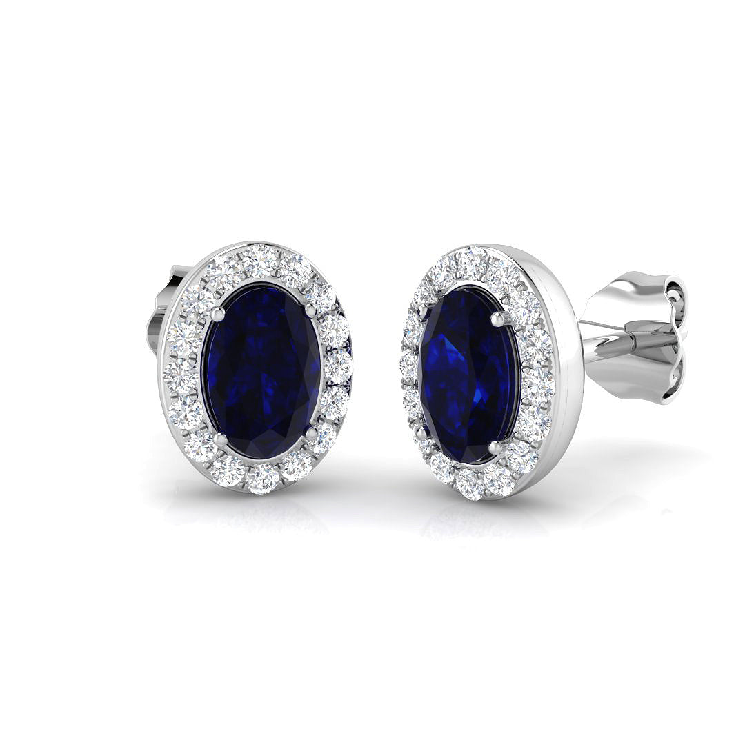 18ct White Gold 1.53ct Blue Sapphire Earrings