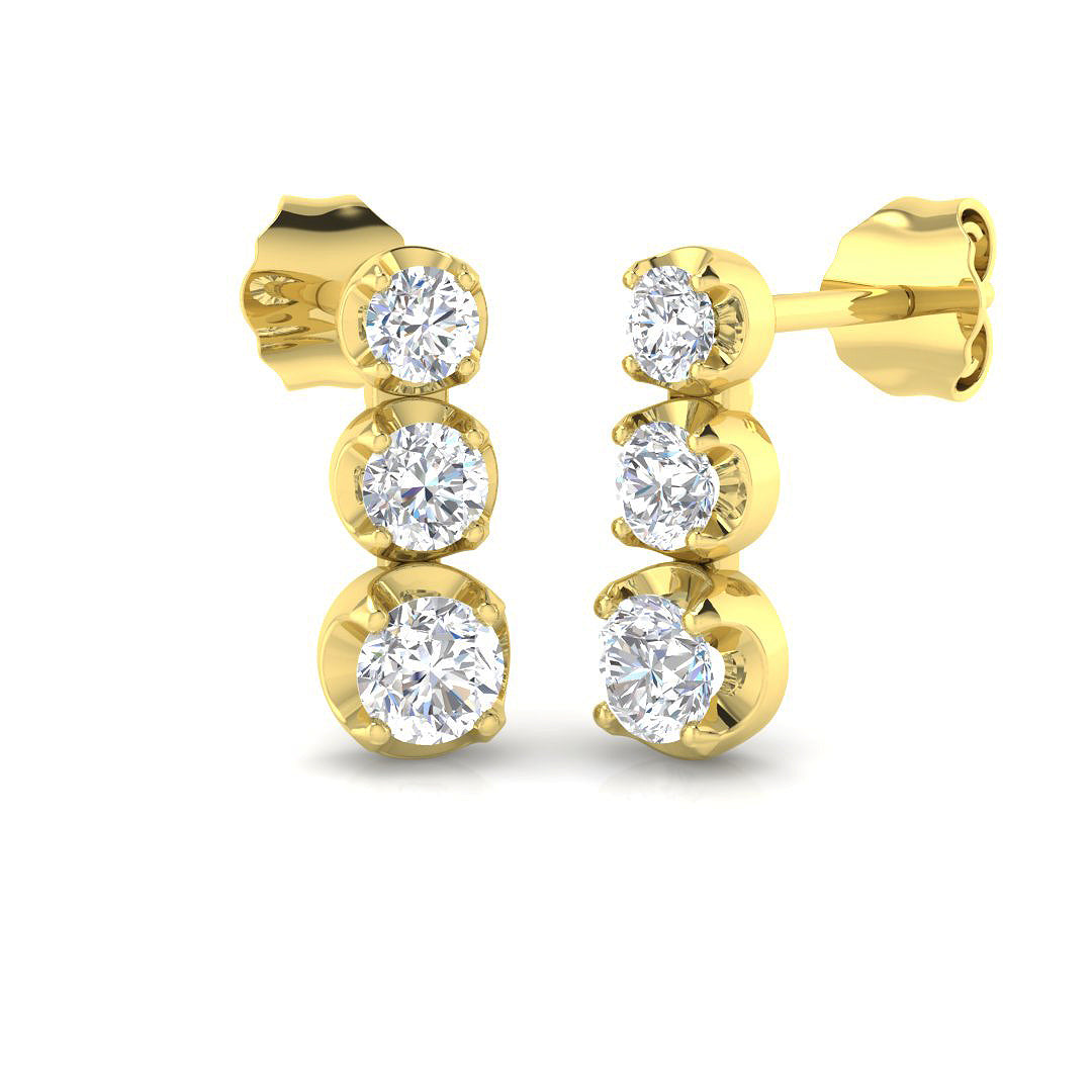 9ct Yellow Gold 0.47ct G I1 Diamond Earrings
