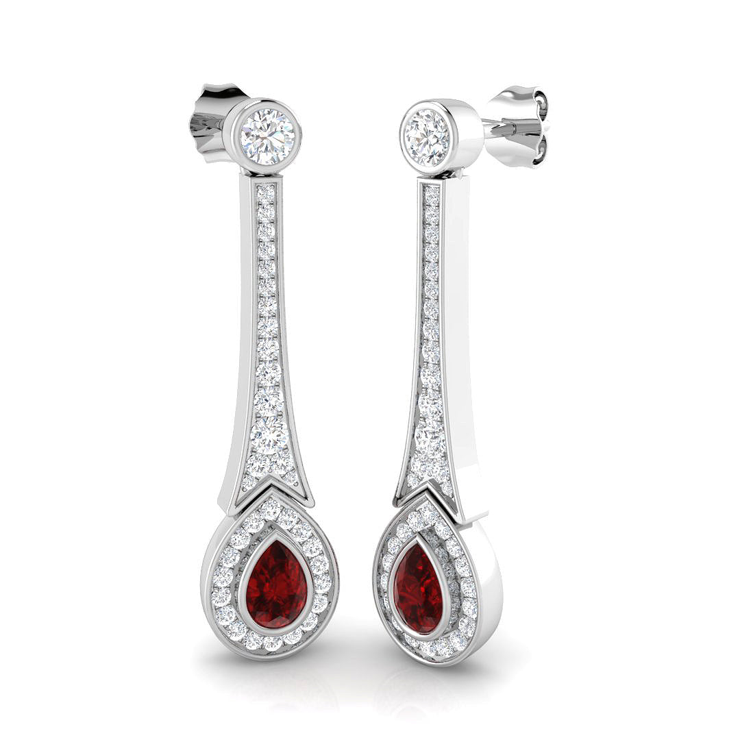 18ct White Gold 1.75ct Ruby Earrings
