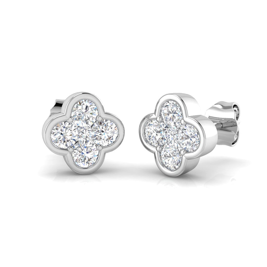 9ct White Gold 0.86ct Laboratory Grown CVD Earrings