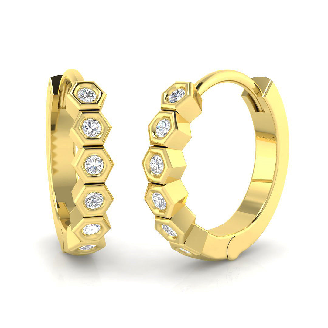 18ct Yellow Gold 0.11ct G SI2 Diamond Earrings