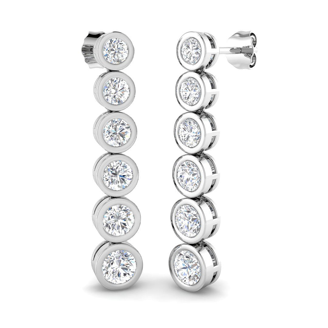 9ct White Gold 3.10ct Laboratory Grown CVD Earrings